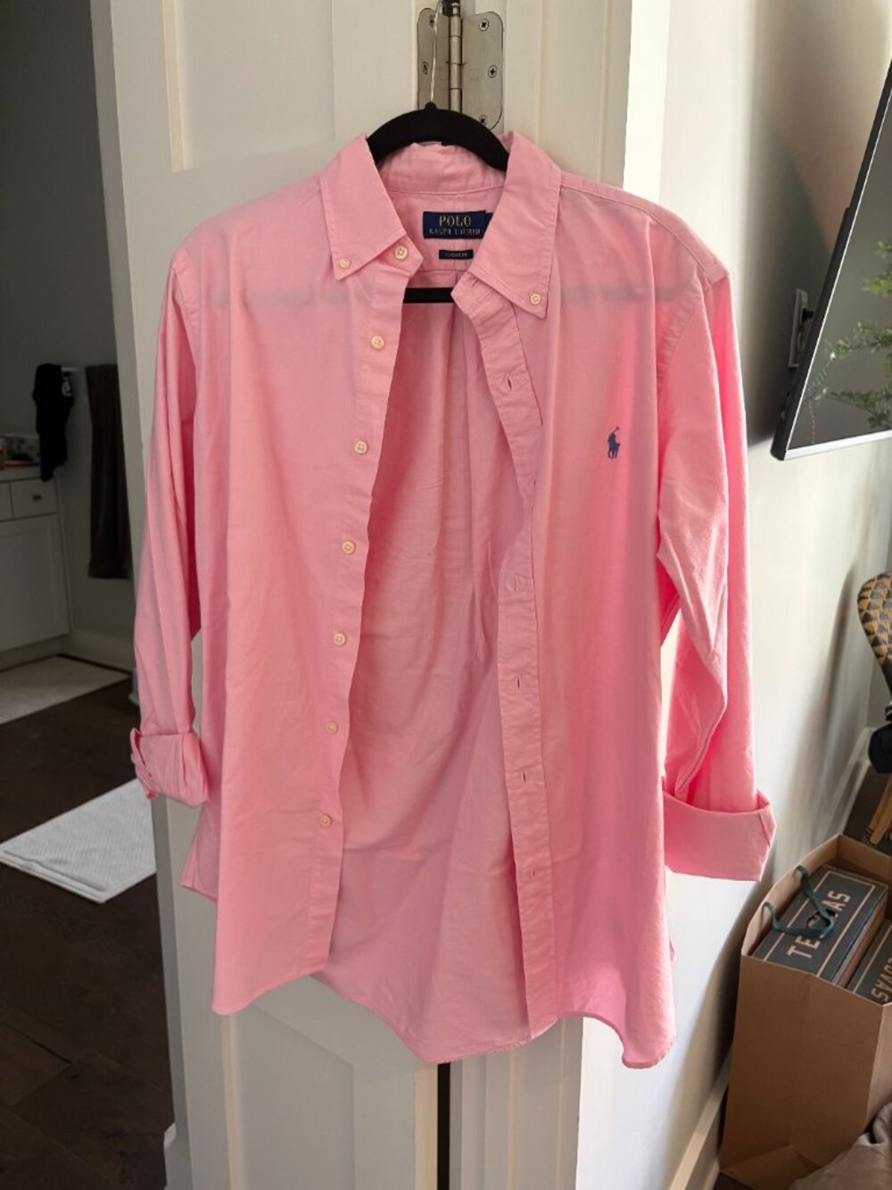 Polo Ralph Lauren Pink Oxford Oversized Boyfriend Button Down Shirt Mens M